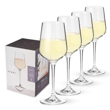 Imagem de Viski Chardonnay, conjunto de 4 taças de vinho brancas sem chumbo, conjunto de 4, transparente