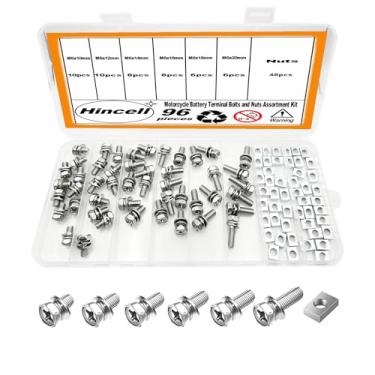 Imagem de Hincell Kit De Parafusos E Porcas Para Terminais De Bateria De Motocicleta Com 96 Peças, 96 Peças De Parafusos De Terminal De Bateria De Motocicleta Em Aço Inoxidável 304 Com Porcas Quadradas - M6 *
