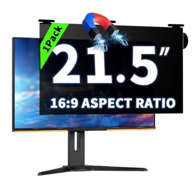 Imagem de Tela magnética suspensa de privacidade para computador de 53 cm para monitor widescreen 16:9, tela de privacidade removível, luz azul antirreflexo, proteção de privacidade, antiarranhões