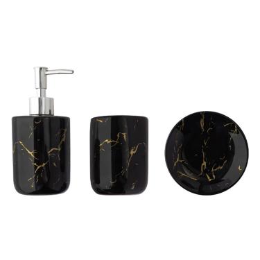 Imagem de Conjunto para Banheiro com Dispenser Saboneteira Porta Escovas de Dente e Porta Sabonete