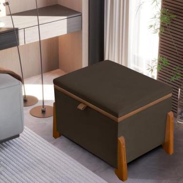 Imagem de Puff Design Luxo Com Estofado Banco Conforto Organizador Premium Pés D