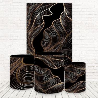 Imagem de Painel Retangular E Capas Tecido Marmorizado Fkpc-1203