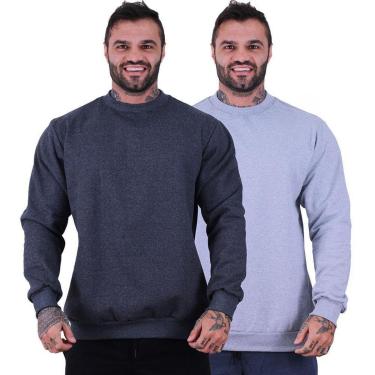Imagem de Kit 2 Blusa de Frio Moletom Basic MXD Conceito Sem Capuz Lisas-Masculino