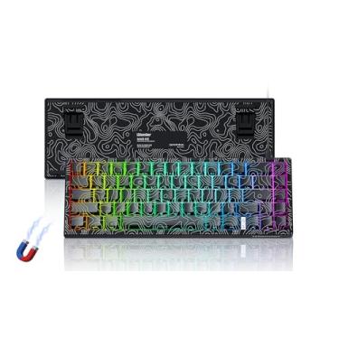 Imagem de Womier Teclado de gatilho rápido M68 HE V2 60%, teclado topográfico para jogos com efeito Hall, teclado mecânico personalizado RGB com fio com interruptor magnético, teclas PBT para Mac/Win (preto)