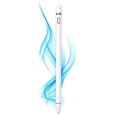Imagem de Caneta Stylus ativa compatível com Apple, canetas Stylus para telas sensíveis ao toque, capa de magnetismo, universal para Android/iOS e outras telas sensíveis ao toque (branca)