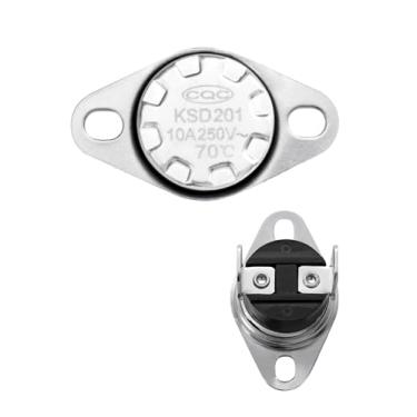 Imagem de Termostato de micro-ondas KSD201 adequado para micro-ondas GE, interruptor térmico normalmente fechado universal de substituição para aquecedor de água, forno, cafeteira ETC. (70°C/70.0 °C)