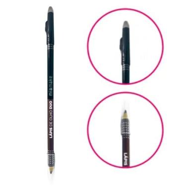 Imagem de Lapis De Olho Duo Com Apontador Mia Make Preto e Marrom