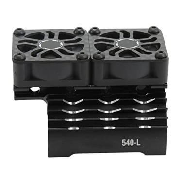 Imagem de Tampa de Dissipador de Calor do Motor RC Motor, Dissipador de Calor de Ventilador Duplo 28000rpm 8,4V para 540 550 Motor, Feito de Liga de Alumínio e Plástico, Alto Desempenho e