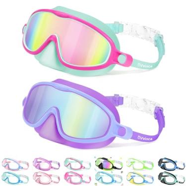 Imagem de Vvinca 2 Peças De Óculos De Natação Para Crianças Com Proteção Nasal, Máscara De Mergulho Para Natação, Visão Ampla, Antiembaçante, Uv, Lente Anti-Quebrada Para Crianças De 3 A 6 Anos