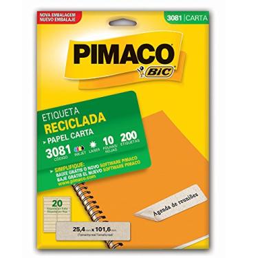 Imagem de Etiqueta papel reciclado 3081 - com 10 folhas - Pimaco