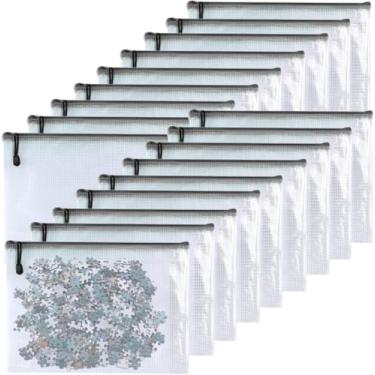 Imagem de Oaimyy - Bolsa de plástico com zíper para documentos, bolsa com zíper, pastas de arquivos para jogos de quebra-cabeças, organização de jogos de tabuleiro, organização de sala de aula e armazenamento