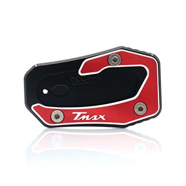 Imagem de Acc-Creativity Suporte de pé de motocicleta com ampliador lateral para placa de extensão compatível com YAMAHA TMAX530 2017-2019 (vermelho)