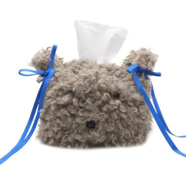 Imagem de Linda caixa de lenços de pelúcia para filhotes, capa de armazenamento de lenços removível, suporte de papel, caixa de guardanapo para carro, casa, banheiro, cozinha, escritório, mesa
