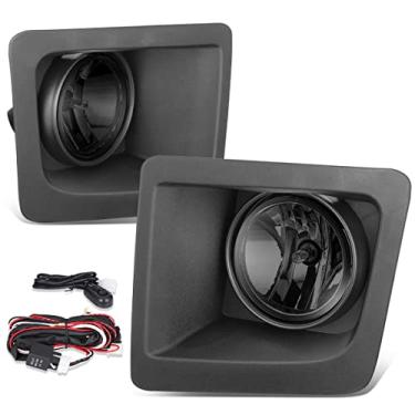 Imagem de DNA MOTORING FL-ZTL-380-SM Par de faróis de neblina refletores com bisel compatível com Sierra 1500 14-15, lente fumê de alojamento cromado, com interruptor e chicote de fiação