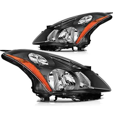 Imagem de LBRST Conjunto de farol adequado para Nissan Altima 2010-2012 alojamento preto refletor âmbar lente transparente par lateral 26060ZX00A 26010ZX00A