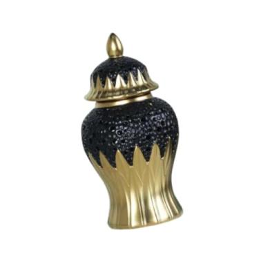 Imagem de Generic Jar de gengibre de cerâmica Decoração de mesa de decoração de casa de casa Floral Display Storage Jar vaso com tampa para sala de jantar