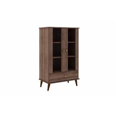 Imagem de Cristaleira Sala Jantar Rt3107 C/ 2 Portas E 1 Gaveta Rustico - Movelbento