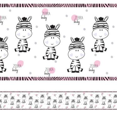 Imagem de Faixa Decorativa Adesiva Infantil Zebrinha 5mx10cm - Quartinhos