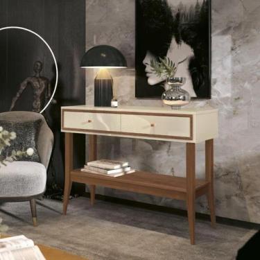 Imagem de Aparador / Bancada BA Estilo Retrô Cor Off White Nogueira - EDEN