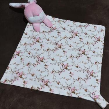 Imagem de Paninho Naninha de Boca Fraldinha com Bichinho e Porta Chupeta Bebê Pe