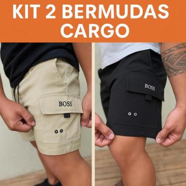 Imagem de Kit 2 Bermuda cargo masculina com 4 bolso short cargo skate street
