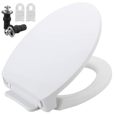 Imagem de Assento sanitário alongado SS114 compatível com TOTO SS113/SS154/SS224/SS204, assento de vaso sanitário alongado de fechamento macio, substituição de assento de vaso sanitário tradicional com