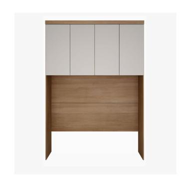 Imagem de Modulado Aéreo Casal 4 Portas - Rizon-cumaru Off White - Móveis Novo Horizonte