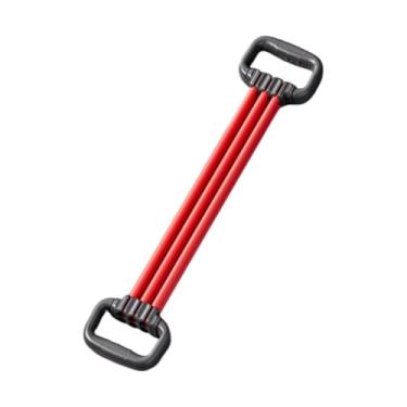 Imagem de Colaxi Expansor de peito, puxador muscular, faixa de tensão ajustável, prática para treinamento de força de braço, corda para força de braço, ombros e costas, Vermelho