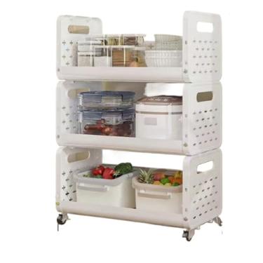 Imagem de Prateleira Organizadora Multiuso para Cozinha e Banheiro Ajustável Resistente e Fácil de Montar (branco 3 prateleiras)