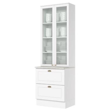 Imagem de Cristaleira 71,5cm com Rodapé 2 Portas Vidro 2 Gavetões Sophia Henn, B