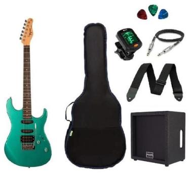 Imagem de Kit Guitarra Tagima serie TW TG510 SurfGreen com Cubo