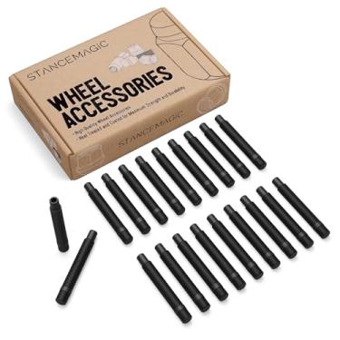 Imagem de Conversão de pino de roda preta estendida 20 peças - 12 x 1,5 a 12 x 1,5, comprimento total de 80 mm, comprimento da haste 63 mm - compatível com veículos BMW (Garante que o veículo use parafusos 12 x 1,5)