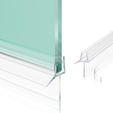 Imagem de AquivaCoast Pacote com 2 vedações inferiores de porta de chuveiro sem moldura (1/10.2 cm x 91.4 cm) tira de vedação de vidro transparente para porta de chuveiro - Evita vazamentos de chuveiro