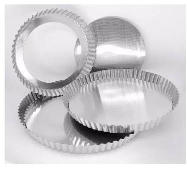 Imagem de 3 Formas Crespas 17 22 e 27cm Alumínio Polido Fundo Removível P/ Torta