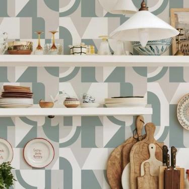 Imagem de Grudado Papel De Parede Lavável Orgânico Verde - 4 folhas