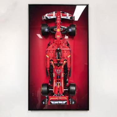 Imagem de iCUANUTY Moldura De Exposição Para Kit Carro Modelo Lego Technic Ferrari Sf-24 F1, Blocos Montar Montagem Em Parede 42207 - Amantes Presentes, Tamanho: 75 X 45 Cm