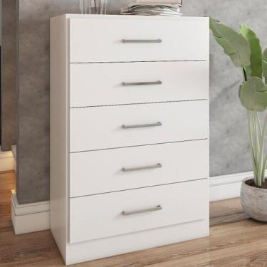 Imagem de Cômoda Angra 5 Gavetas Branco - Panorama Móveis, Branco, Moderno
