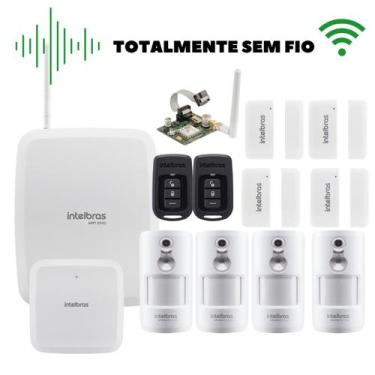 Imagem de Kit Alarme Central Amt 8000 Intelbras 8 Sensores Infra E Mag