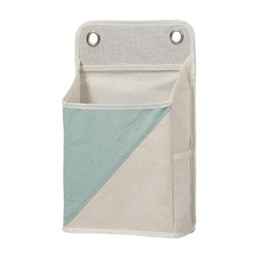 Imagem de Ioensy Organizador de parede com bolsa, cesto suspenso, organizador de dormitório multiuso com bolso para armário de apartamento, Verde