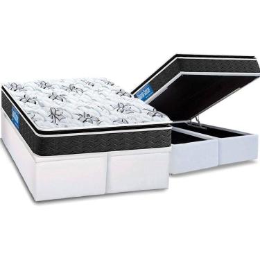 Imagem de Cama Box Baú King Colchão Probel D40 Premium Hiper Firme Pillow Top+Base White(193X203)