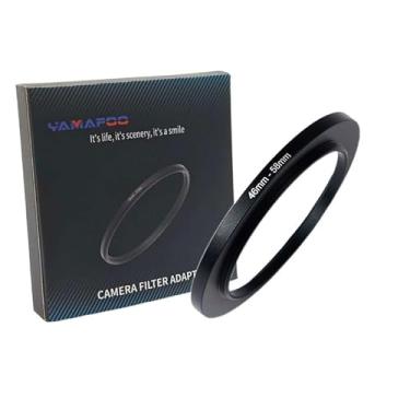 Imagem de Adaptador de anel de metal para cima/para baixo compatível com câmeras mirrorless DSLR Lens, conversor de rosca de filtro UV CPL ND, preto (46-58)