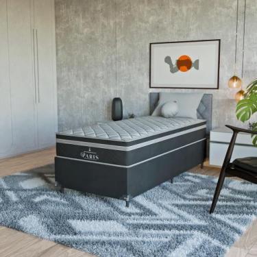 Imagem de Cama Box Solteiro Preto + Colchão Paris Molas Preto - eShop casa