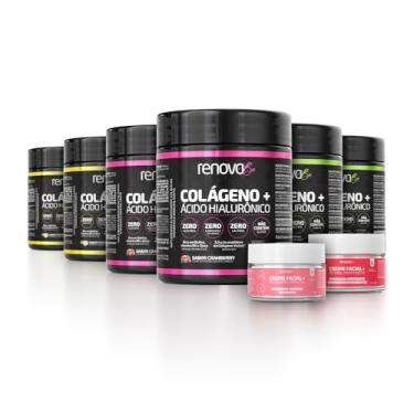 Imagem de Kit 6 Colágenos Renova Be Verisol + Creme Facial Dia e Noite (2 Cranberry - 2 Limão - 2 Frutas Tropicais)