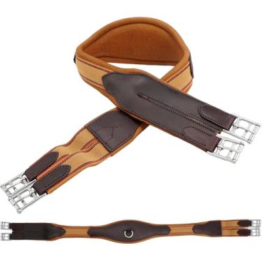 Imagem de Jeereal Circunferência de cavalo de couro para selas inglesas, equipamento de equitação de salto e treinamento premium (52)