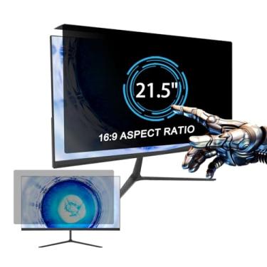 Imagem de LYLSMGS Filtro de tela de privacidade de computador de 21,5 polegadas para monitor panorâmico 16:9, filtro indicador de luz azul, protetor antirreflexo, painel de monitor suspenso removível (19,37 x