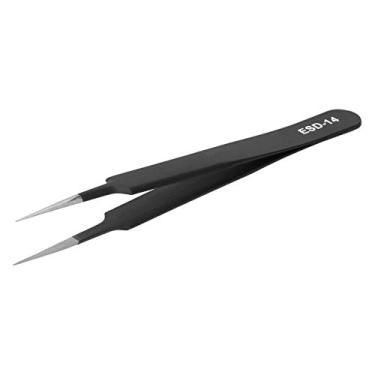 Imagem de Ymiko Cílios de Aço Inoxidável Tweezers Anfitting Extension Antislip Tweezers para Ferramentas de Cílios Falsos (ESD-14)