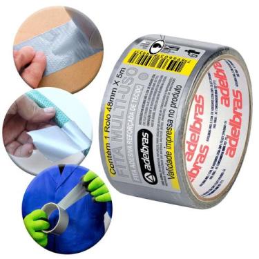 Imagem de Fita Silver Tape Adelbras 48mm x 5 Metros Prata Multiuso