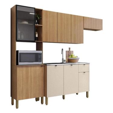 Imagem de Cozinha Compacta Plus Com Balcão Para Pia Freijó Freijó Soft - Kits Paraná