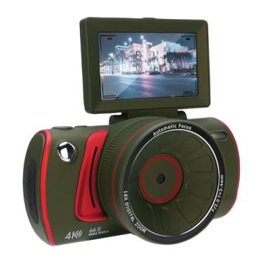 Imagem de Dpofirs Câmera Digital 4K, 18x Zoom WiFi Retro Video Camefocus Autofocus Com Tela Flip de 3 Polegadas, Câmera Portátil de Viagens Portátil de 64MP para Selfie Vlog (Verde)