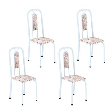 Imagem de Cadeiras para Sala de Jantar 4 Unidades Lívia Botanic Bege / Branco
